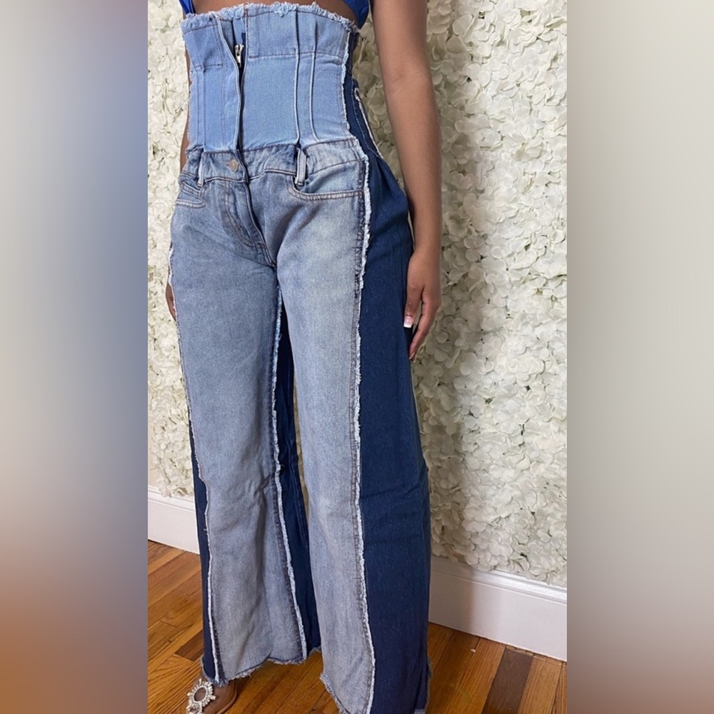 Color Block Denim Jeans